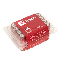 Алкалиновая батарейка типа АА(LR6) пластиковый бокс 24шт, | код  LR6-BOX24 | EKF